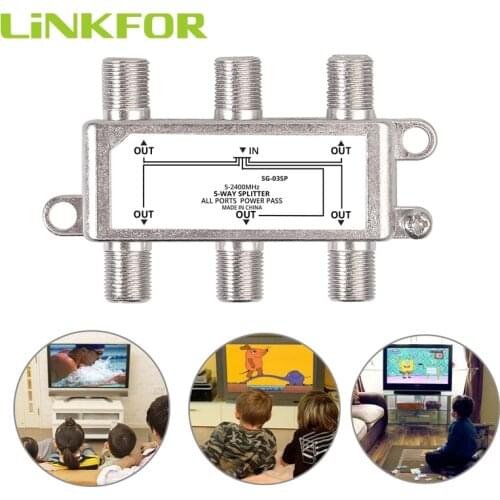 LiNKFOR 5-2400MHz 5 Way High Quality Coax Cable Splitter Suitable For Splitting Aerial Cable TV For Telewest NTL