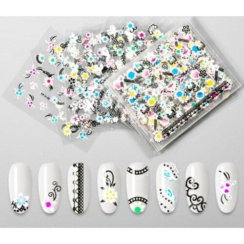 30 Sheets Flower Nature Series Nail Water Decals Chaser Pattern Transfer Nail Sticker Nail Art Decoration