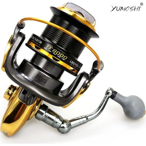 New YUMOSHI Big Game Spinning Fishing Reel 12+1 BB YOMORES TF 8000 9000 Long Cast Shot Saltwater
