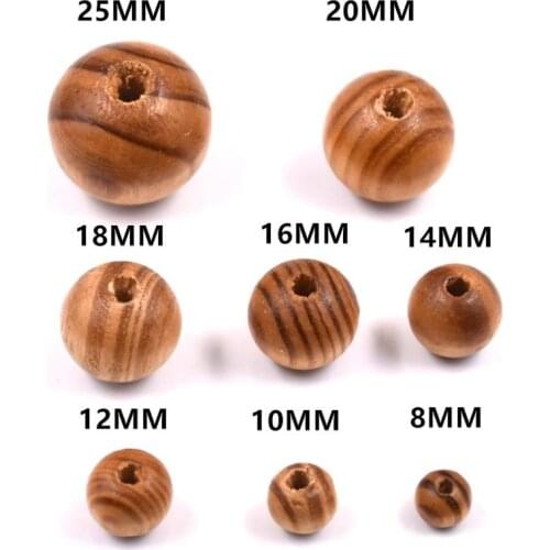 Bulk! Natural Pine Wood Beads Wooden Round Spacer Bead DIY Jewelry Toy Craft Accessaries 8/10/12/14/16/18/20/25mm