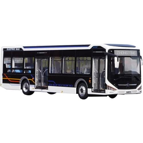 Original factory 1:42 Zhongtong LCK6126EVGR1 Pure electric 12m diecast city bus model for gift, collection
