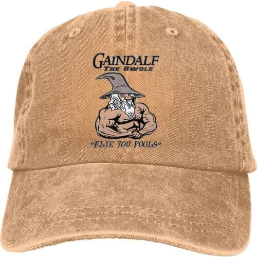 Adjustable Solid Color Baseball Cap Gaindalf The Swole Washed Cotton Bodybuilding Ripped Muscle Training Sports Woman Hat