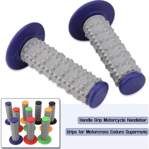 Blue TPE rubber soft Hand Grips Pit Dirt Bike Motocross Motorbike MX Girps Fit BSE Kayo YZF 7/8" Handlebar Grips Free shipping