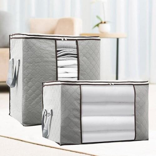 Blanket Storage Bag Foldable Space-saving Non-woven Fabric Folding Stackable Blanket Storage Bag for Home Wardrobe