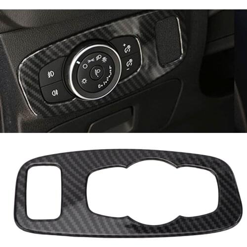 Headlight Switch Cover Carbon Fiber Style Replacement for Ford Focus Sedan/Hatchback 2019 2020 2021 Headlight Switch Decor
