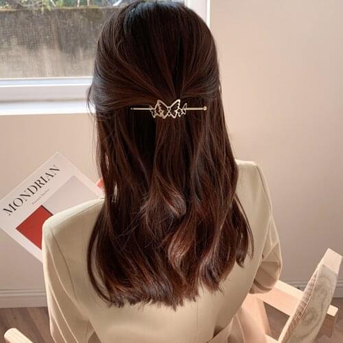 New Woman Vintage Metal butterfly Geometric Star Round Square Hairpins Girls Pearl Hair Clips Styling Fashion Hair Accessories