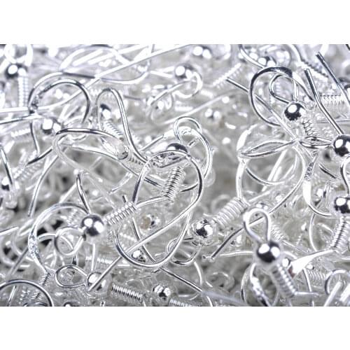 100Pcs Stainless Steel Earring Hook Ear Wire Hook Findings For DIY Jewelry Findings Making Silver Plated Earring Accessories
