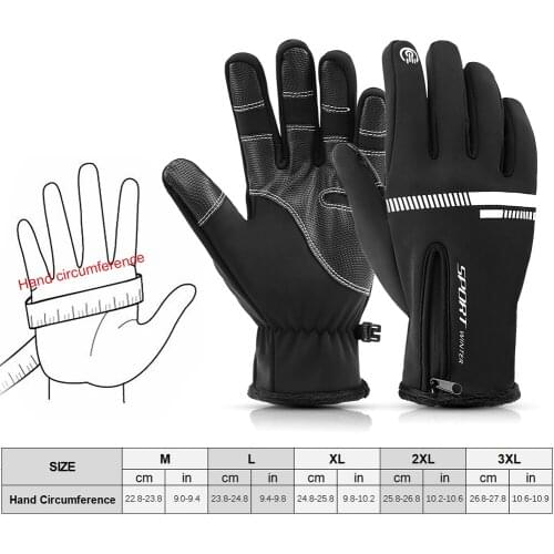 Winter Bike Gloves Men Women Touchscreen Bicycle Gloves Waterproof Sports Gloves with Warm Lining