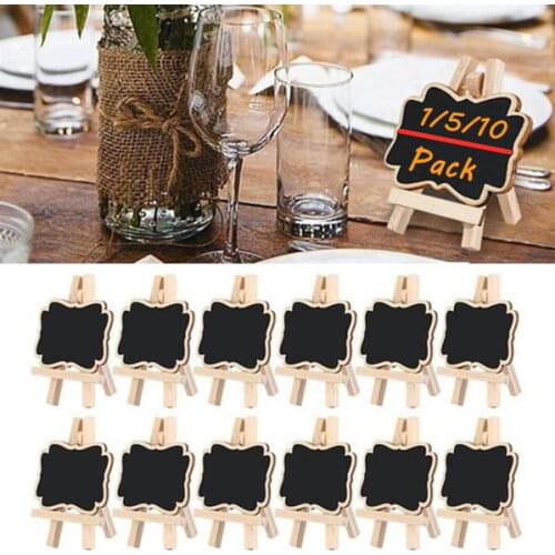 1/5/10PCS Decorative Mini Wooden Blackboard Message Label Message Board Chip Creative Ornaments Props Multifunction Decoration