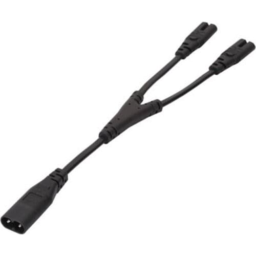 1PC IEC 320 C8 2Pin Male to 2 x C7 Female Y Split Power Cable About 28CM