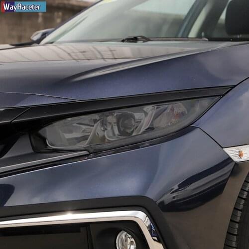 2 Pcs Car Headlight Protective Film Smoked Black TPU Sticker For Honda Fit Civic Accord CR-V Pilot HRV Odyssey Accessories
