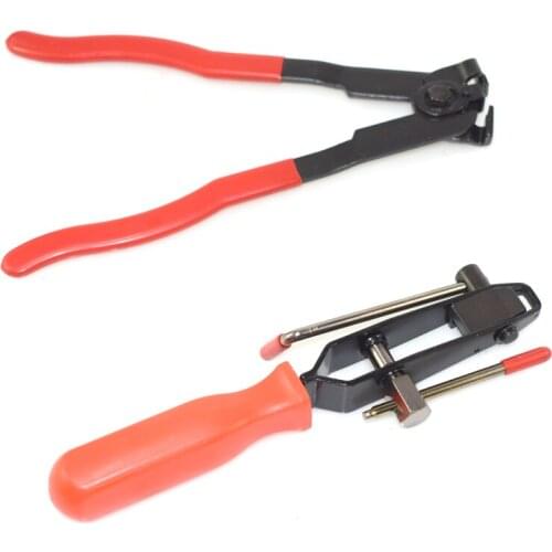 2pcs CV Joint Clamp Banding Install Tool Ear Type Boot Clamp Pliers Metal Hand Tool Red+Black CV Boot Clamp Pliers