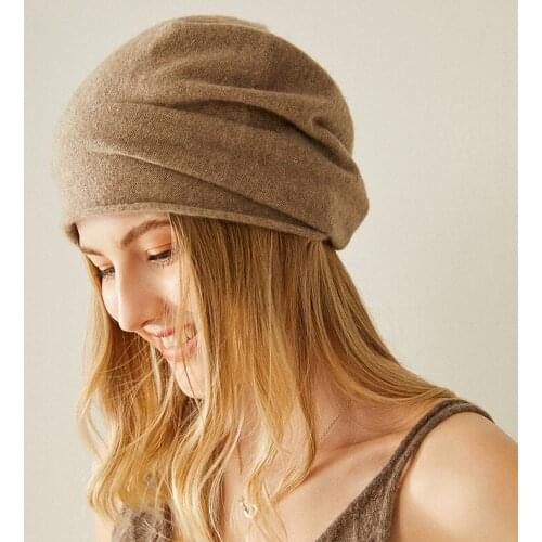 2020 New Arrival Autumn Winter Women Hats 100% Cashmere Knitted Headgears Soft Warm Fashion Hat 3Colors High Quanlity