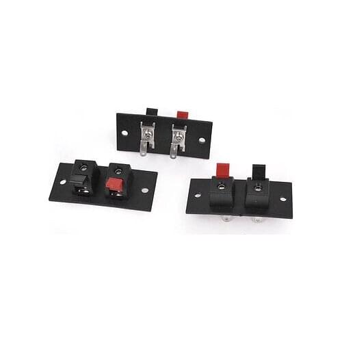 3 Pcs 2 Position 55 x 24mm Push Type Plastic Housing Speaker Terminal Board