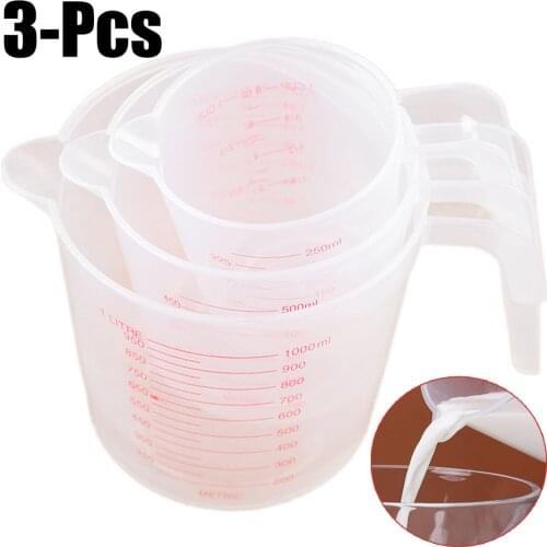 3pcs Measuring Cup Transparent Multi-purpose Liquid Measuring Cup Water Measuring Cup Kitchen Supplies