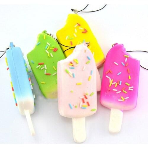 3PCS Squishy Bread Chocolate Sprinkles Phone Straps Soft Scented Kawaii Charms 4cm X 10cm Random