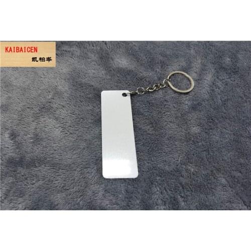 30pcs/lot sublimation aluminum blank key chain heat transfer printing key ring two sides can printed products Lobster clasp