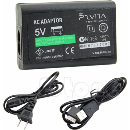 1 PC US plug AC Power Adapter USB Data Cable Supply Convert Charger For Sony PS Vita PSV