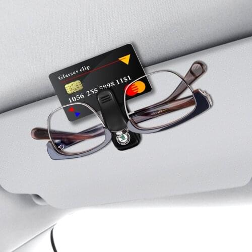 Car Sunglasses Clip Multi-Function Card Ticket Holder Fastener For Skoda Fabia 2 3 Karoq Kodiaq Octavia 3 Superb 2 3 Combi Yeti