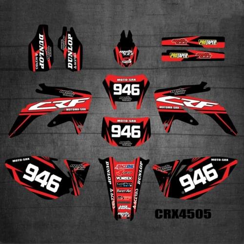 Free custom numbers stickers Graphics decals for Honda CRF450X 2005 2006 2007 2008 2009 2010 2011 2012 2013 2014-2018 CRF 450X
