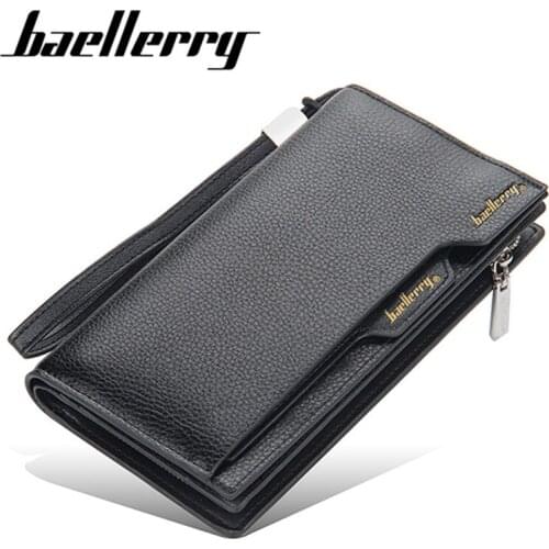 Baellerry Men Wallet Long Style High Quality Card Holder Male Purse Zipper Large Capacity Brand PU Leather Wallet clutch For Men