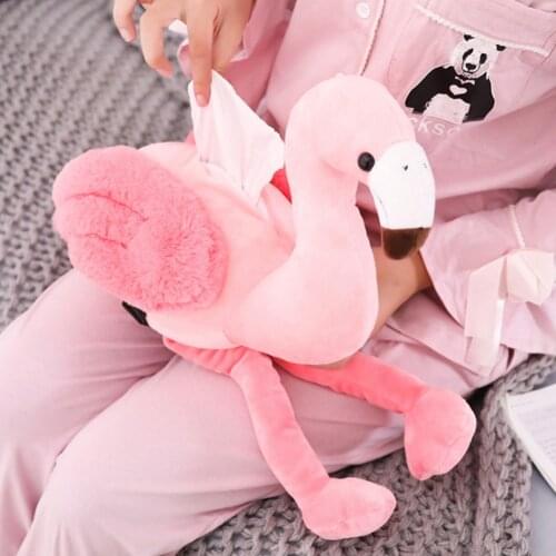 1pcs INS Pink Flamingo Tissue Box Cover Creative Car Armrest Tissue Case Cute Plush Toys Decorative Napkin Holder Car Home Decor