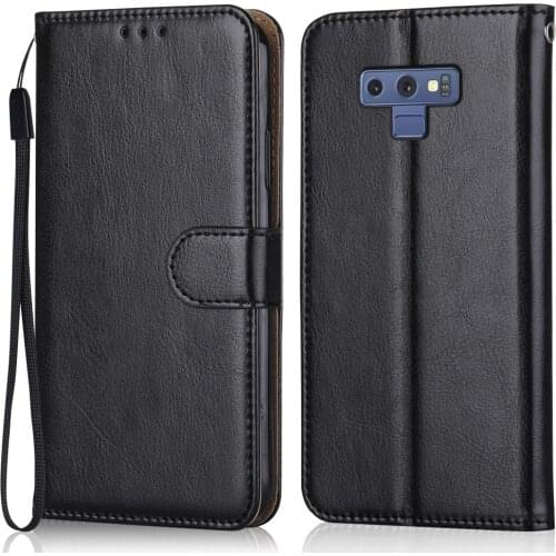 Folio Luxury Leather Case for On Samsung Galaxy Note 9 N960 N960F SM-N960F 6.4''Wallet Stand Flip Case Phone Bag with Strap