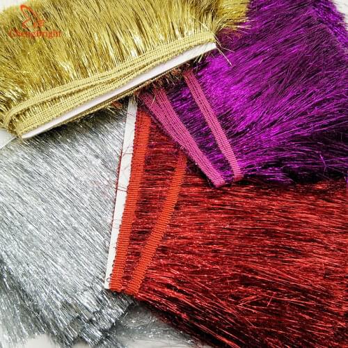 ChengBright 1 Yards plastic Lace Tassel Fringe Lace Trim Ribbon Sew Latin Dress Stage Garment Curtain Accessories 20cm Width Diy