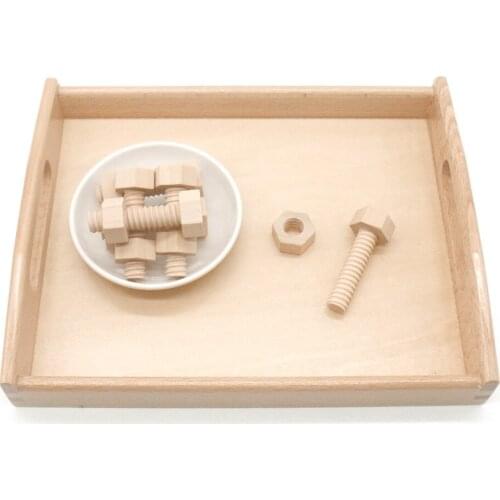 Wooden Montessori Toys For 3 Year Screw Tray Set Matching Set Early Learning Educational Wooden Toys for Children K286Y