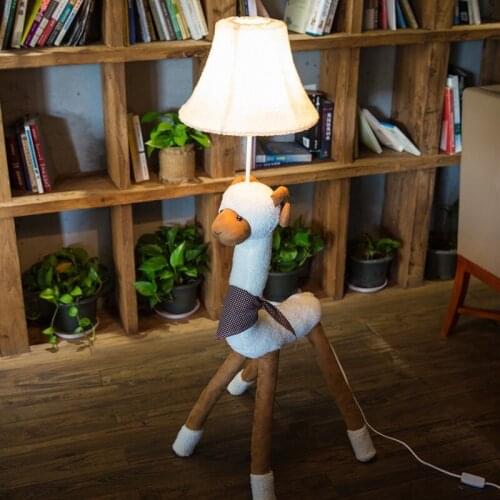 Kids' Lamp for living room Decoration lighting Fabric Carton Animal Alpaca Sheep Children Floor Light