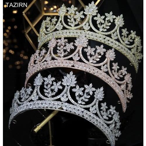 Cubic Zirconia Wedding Bridal Tiaras диадема Zircon Engagement Crowns CZ Party Hair Jewelry Accessories Headpieces Women корона