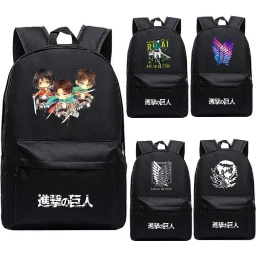 Attack on Titan Designer Bag Backpack Mens Anime Teenagers Womens Student Cartoon Book Bags Back to School Mochila Travel