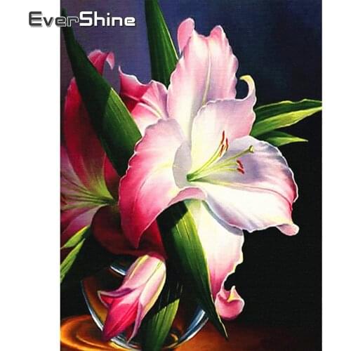 Evershine 5D DIY Diamond Embroidery Lily Cross Stitch Kit Diamond Painting Flower Mosaic Rhinestones Pictures Home Decor