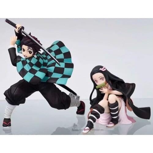 Kimetsu No Yaiba Figure 15cm Agatsuma Zenitsu Figurine Tanjirou Nezuko Anime Demon Slayer Action Figure Model Toys Doll Gift
