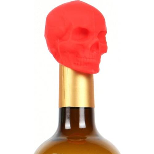 Skull Silicone Wine Stopper Airtight Wine Bottle Cap Sealing Cover Wine Preservation And Leak-proof Sealing Beverages Stopper