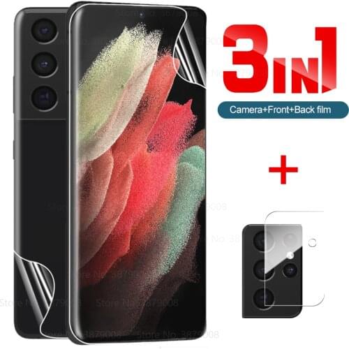 Front back hydrogel film for samsung galaxy s21 ultra phone screen protector samsungs21ultra s 21 21plus + s21plus camera glass