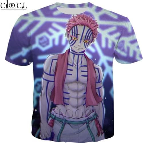 HX Kimetsu No Yaiba The Movie: Mugen Train Akaza 3D Printed Men Women T Shirt Harajuku Fashion Short Sleeve Tops Drop Shipping