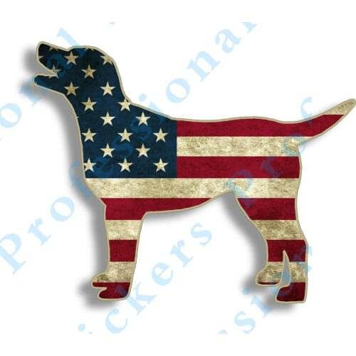 Creative stickers American Rustic USA Flag Labrador Lab K9 Dog Sticker Cup Car Window Motorcycle Decal Waterproof Vinyl Decals