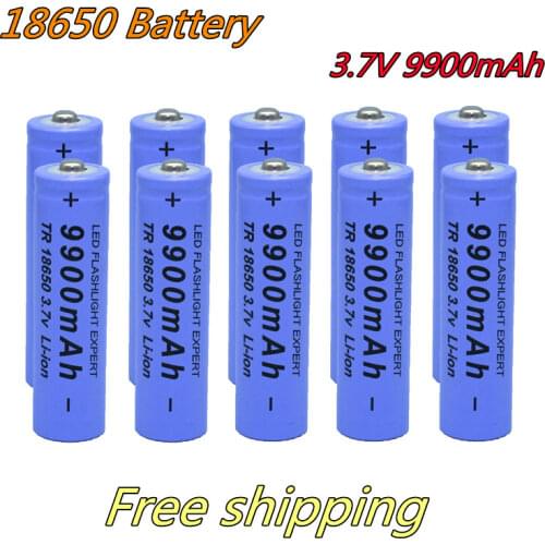 18650 bateria de alta qualidade 9900 mah 3.7v 18650 baterias li-ion bateria recarregavel para lanterna tocha + frete gratis