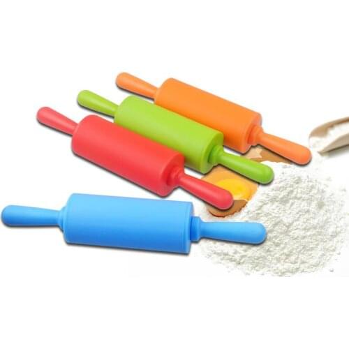 Small Size 22cm Multicolored Professional Non-Stick Rolling Pin Red SySrion Cooking Tools Silicone Mold Rubber Mud Manual Tool