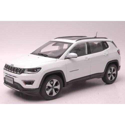 1:18 Diecast Model for Jeep COMPASS 2017 White SUV Alloy Toy Car Miniature Collection Gift