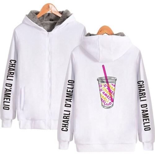 Fashion Hip Hop Print Drink Cup Hoodie Men Women Zipper Hoodies Jacket Thicker Fleece Long Sleeve Unisex Hooded Sweatshirts Tops