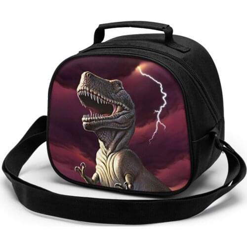 Lightning Rex, Tyrannosaurus Children fashion lunch bag thermal insulated bag travel casual insulated picnic bag