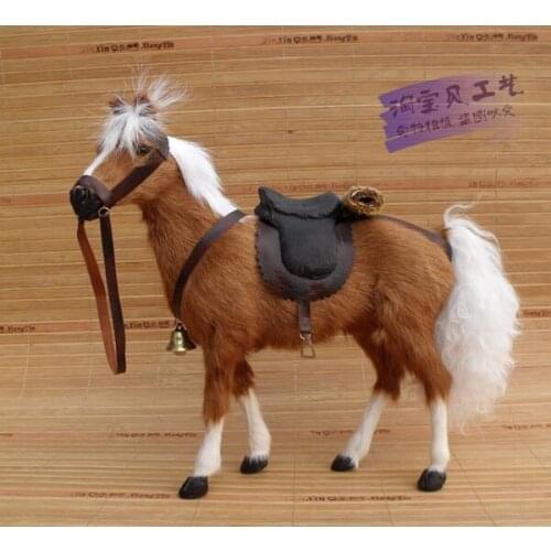 New simulation brown horse toy polyethylene&furs blood horse with saddle gift about 28x10x26cm 1983