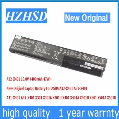 10.8V 4400mAh 47WH New Original A32-X401 Laptop Battery For ASUS A31-X401 A41-X401 A42-X401 X301 X301A X301U X401 X401A X401U