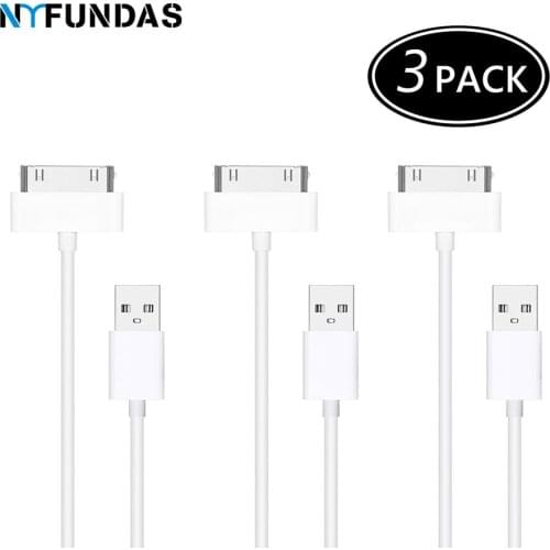 NYFundas 3PCS usb data charger cable for iphone 4 4s ipod nano ipad 2 3 iphone4s 30pin 1m cord usb charging cable kabel cargador