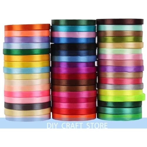 3/8'' 10mm Single Face Satin Ribbon Cheap Decorative Tape For Wedding Party Christmas Gift Packing 22Meters