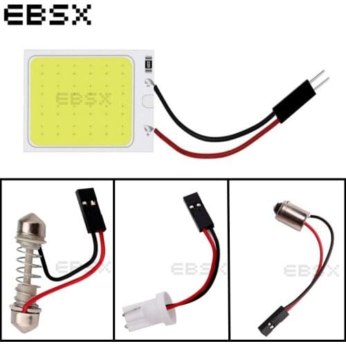 EBSX Wholesales!! 300PCS White COB 24 SMD 24LED 12V DC Panel Lamps With Festoon + T10 / BA9S Adapters Option LED Car LED Light