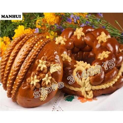 Full square diamond embroidery Bread image home decor mosaic diamond painting cross stitch 3D diamond needlework BAC070