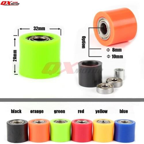 8mm 10mm Drive Chain Roller Pulley Wheel Slider Tensioner Wheel Guide For BSE CRF CR XR Dirt Pit Bike Motocross ATV Motorcycle